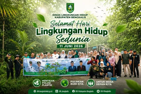 DLH Kabupaten Bengkalis Peringati Hari Lingkungan Hidup Sedunia dengan Gotong Royong dan Penanaman Pohon di Desa Sungai Alam
